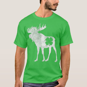 St Patricks Day Moose Irish Shamrock Saint T-Shirt