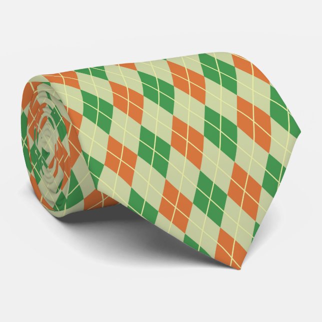St Patrick's Day Mosaic Pattern Irish Culture Tie (Rolled)