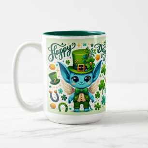 St Patricks Day Mug, Cute Character Mug,Cartoon Two-Tone Coffee Mug
