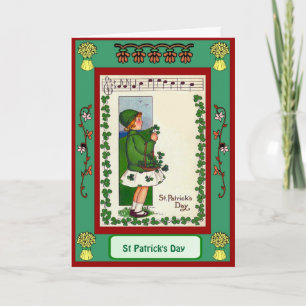 St Patrick's day, Music and shamrocks Card