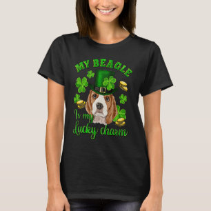 St Patrick's Day My Beagle Is My Lucky Charm Shamr T-Shirt