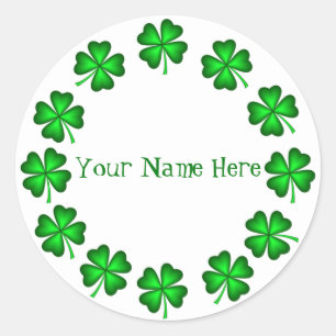 St Patrick's Day Name Classic Round Sticker