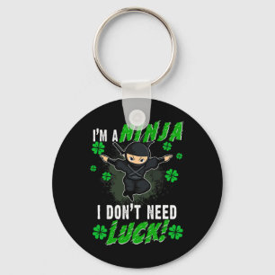 St. Patrick's Day Ninja Luck Green Kids Gift Clove Key Ring
