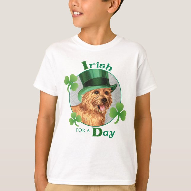 St. Patrick's Day Norwich Terrier T-Shirt (Front)