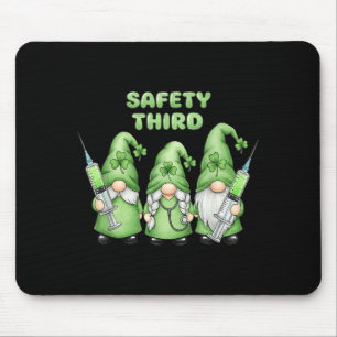 St Patricks Day Nurse Gnomes Safety Third Medical Mouse Mat