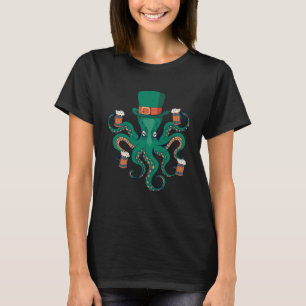 St Patricks Day octopus beer mugs Ireland hat T-Shirt