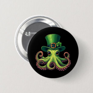 St Patricks Day Octopus Cute Saint Pattys 6 Cm Round Badge