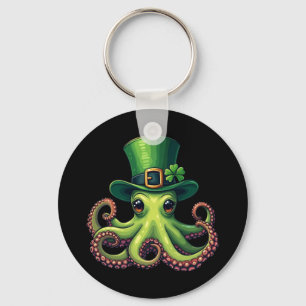 St Patricks Day Octopus Cute Saint Pattys Key Ring