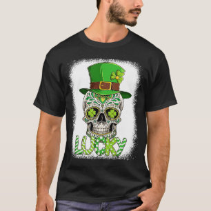 St Patricks Day of Dead St Paddys Day Sugar Skull  T-Shirt