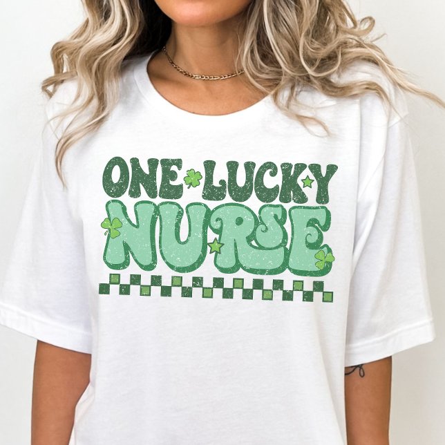St. Patricks Day One Lucky Nurse, Retro Nurse T-Shirt (Creator Uploaded)