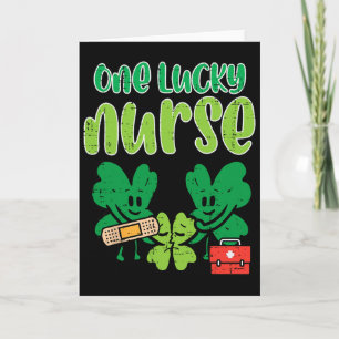 St Patricks Day One Lucky Nurse Shamrocks Scrub To Card