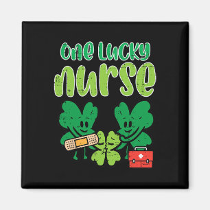 St Patricks Day One Lucky Nurse Shamrocks Scrub To Magnet