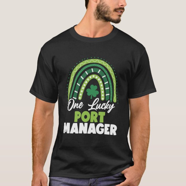 St Patricks Day One Lucky Port Manager T-Shirt (Front)