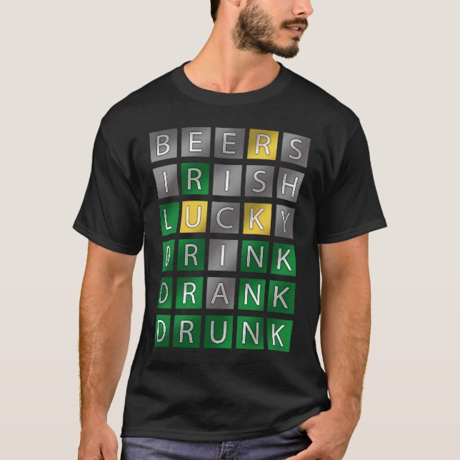 St Patrick's Day Outfit Adults Crossword Puzzle Ba T-Shirt (Front)
