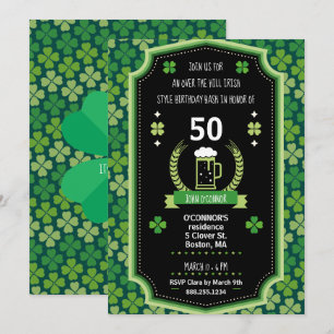 St. Patrick's Day Over The Hill Party Invitation