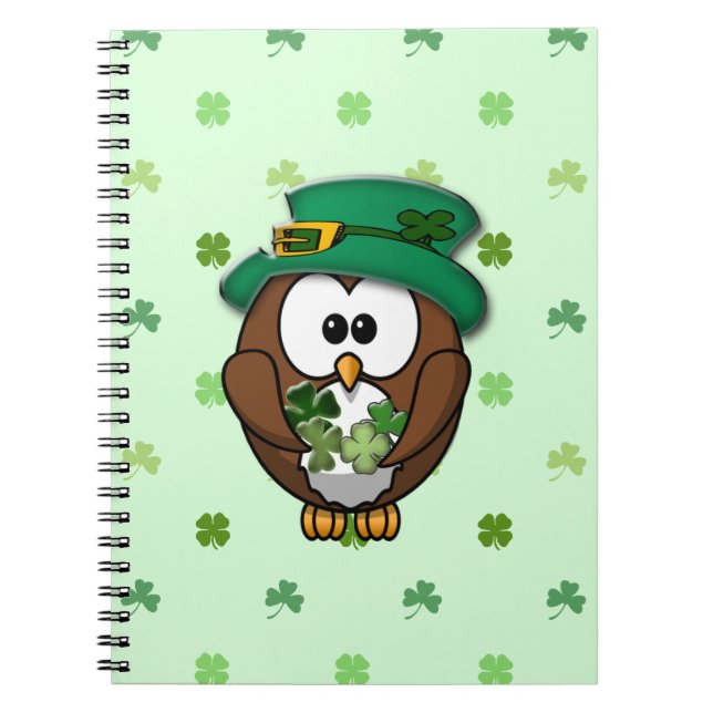 St. Patrick's Day owl Notebook (Front)