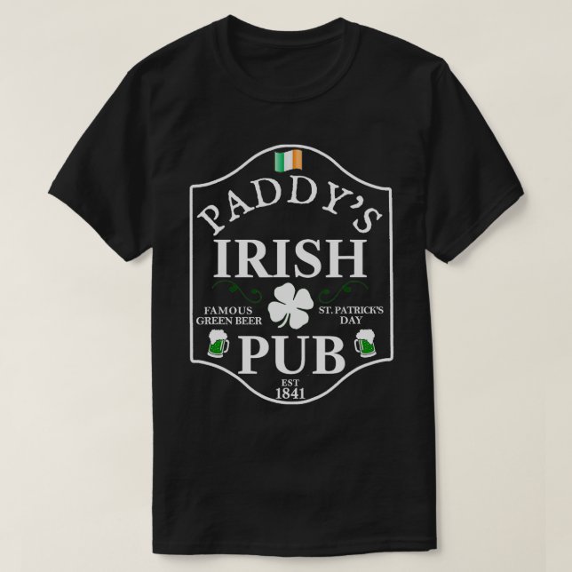 St Patricks Day Paddys Irish Pub Beer Shamrock Ire T-Shirt (Design Front)