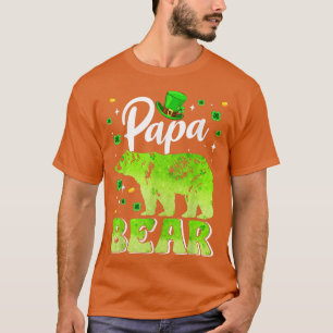 St Patricks Day Papa Bear Family Matching T-Shirt