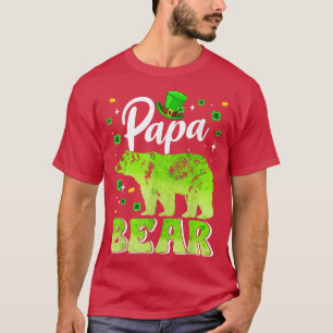St Patricks Day Papa Bear Family Matching  T-Shirt