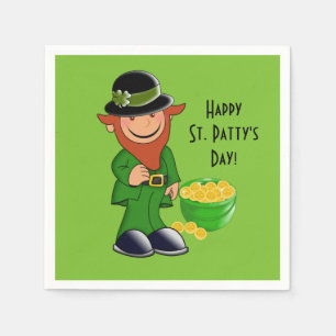 St. Patrick's Day Paper Napkin, Leprechaun Napkin