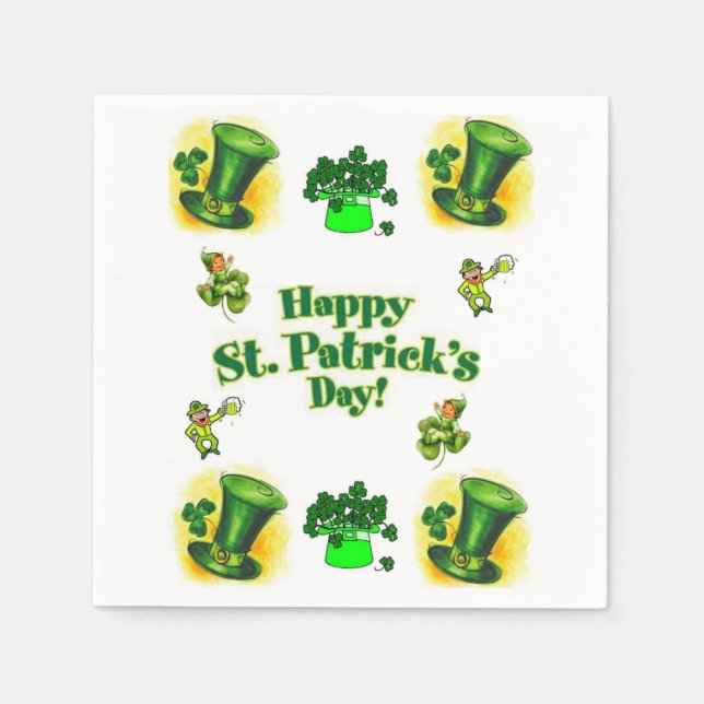 St. Patrick's Day Paper Napkins (Front)