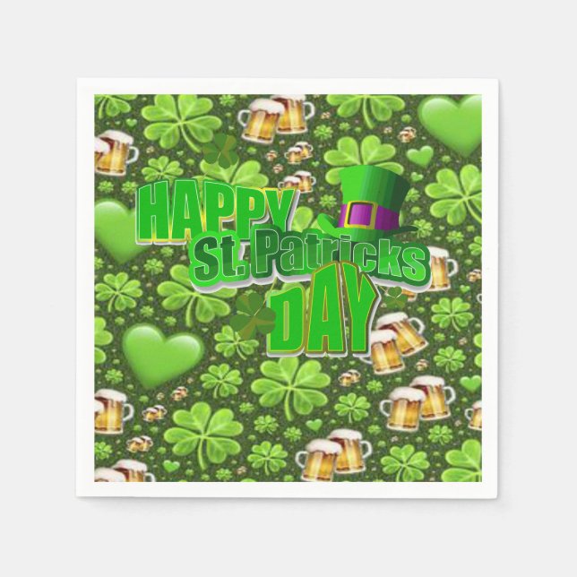 St. Patrick's Day Paper Napkins (Front)