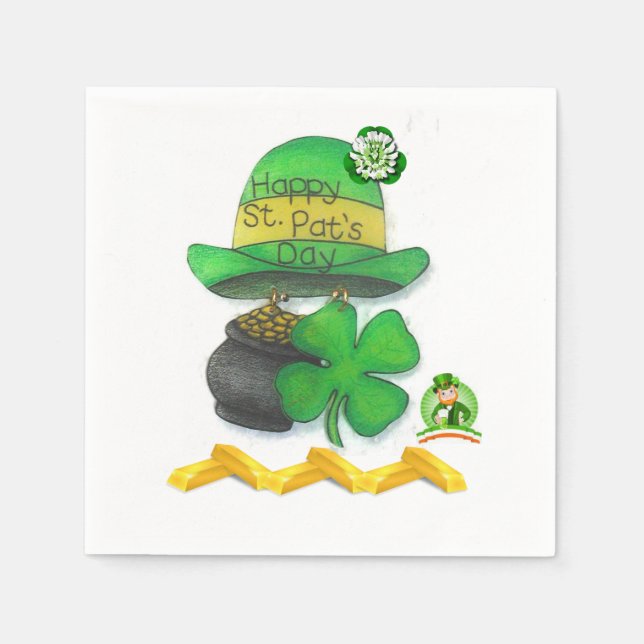 St. Patrick's Day Paper Napkins (Front)