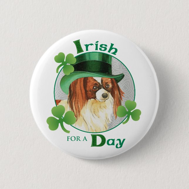 St. Patrick's Day Papillon 6 Cm Round Badge (Front)
