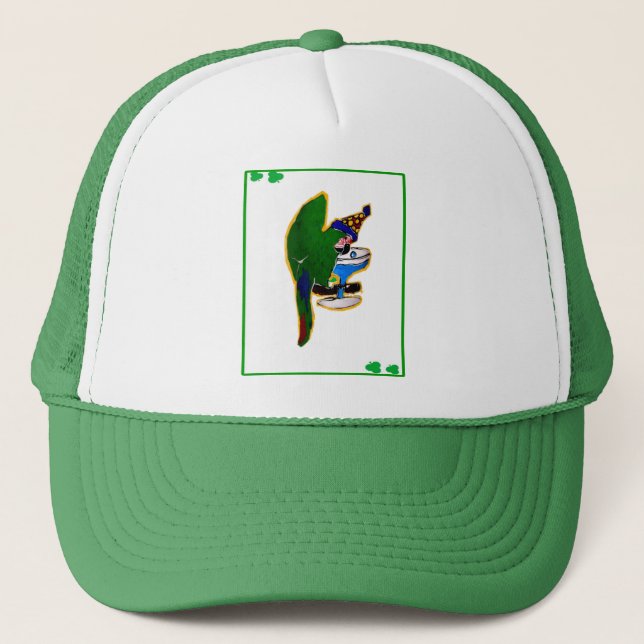 St. Patrick's Day Parrot Trucker Hat (Front)