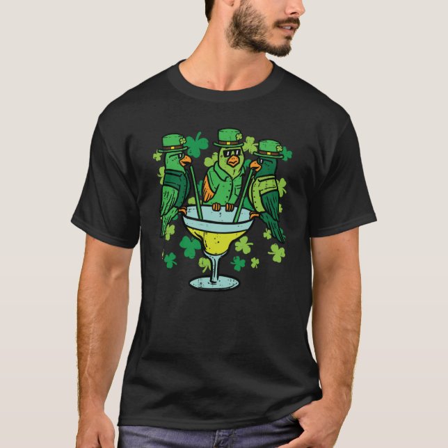St Patricks Day Parrots Bird Saint Pattys Paddys I T-Shirt (Front)