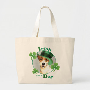 St. Patrick's Day Parson Russell Terrier Large Tote Bag