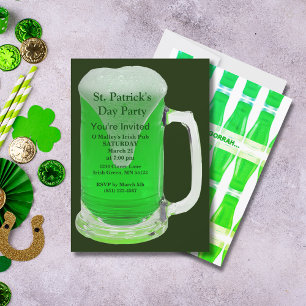 St. Patrick's Day Party Celebrate with Green Brew Invitation