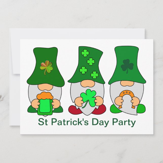 St Patricks Day Party Gnomies 5x7 Invitation (Front)