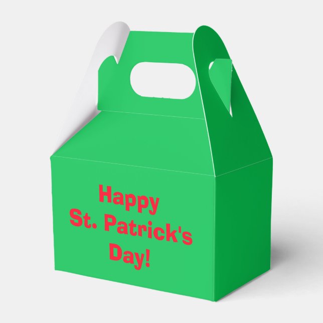 St. Patrick's Day Party Green Red 4Polly Favour Box (Front Side)