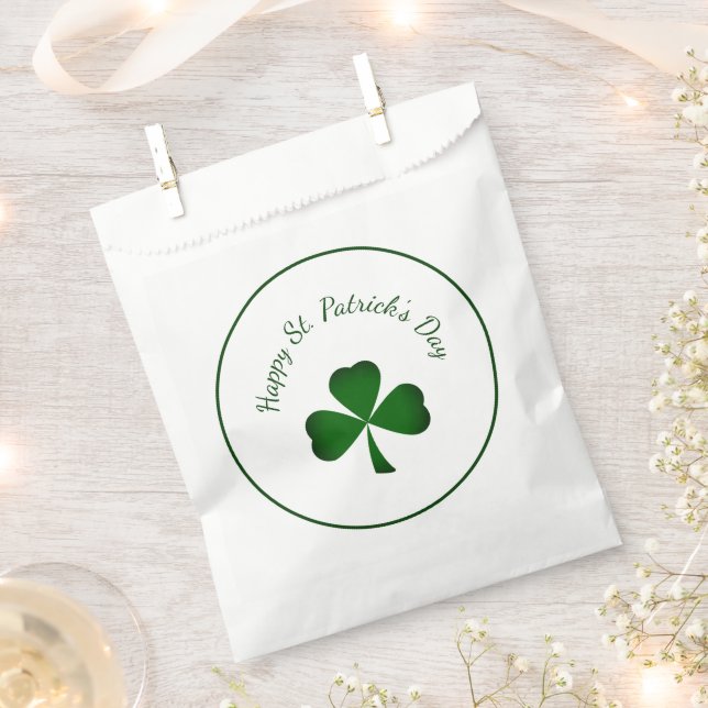 St. Patrick's Day Party Green Shamrock   Favour Bags (Clipped)