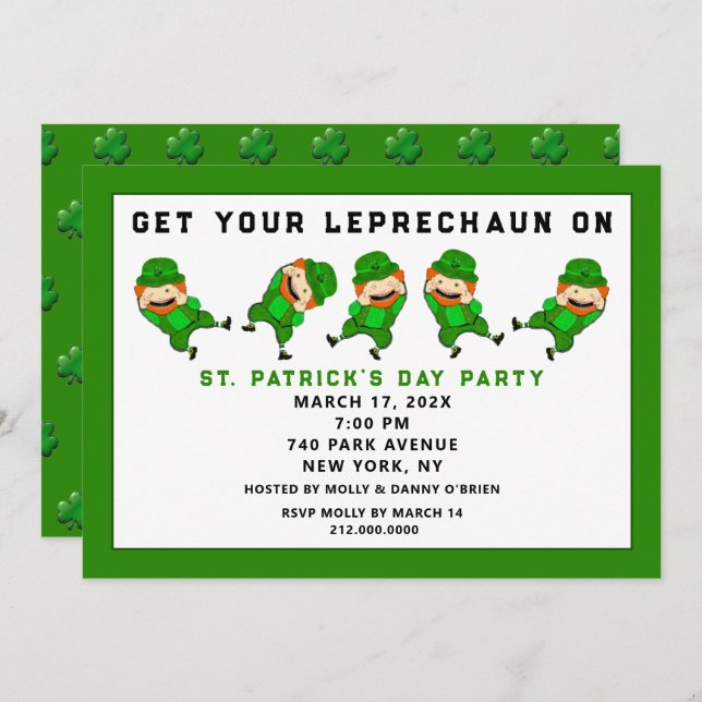 St. Patrick's Day Party Invitation (Front/Back)