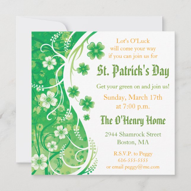St. Patrick's Day Party Invitation (Front)