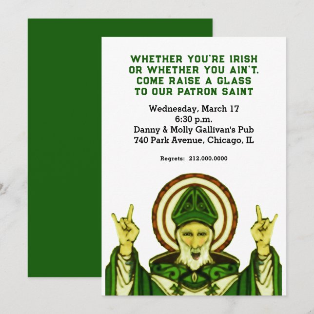 St. Patrick's Day Party Invitation (Front/Back)