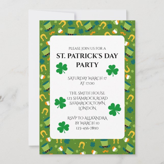 St Patrick's Day Party Invitation (Front)
