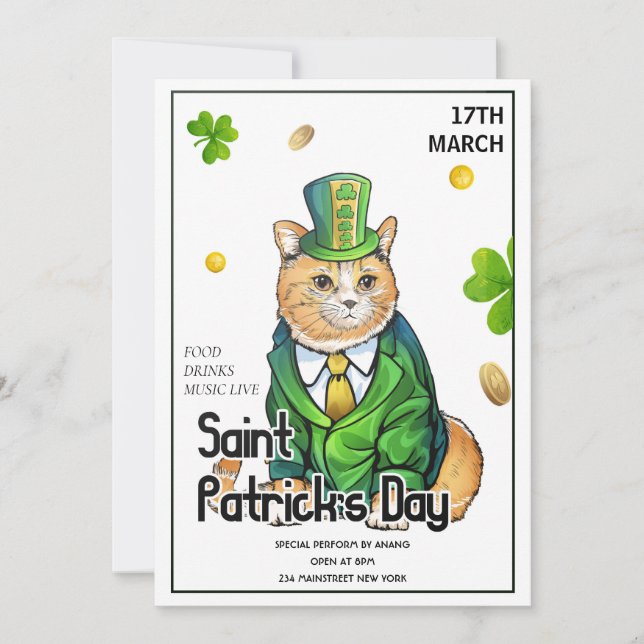 St Patrick's Day Party Invitation (Front)