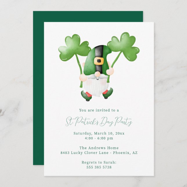 St. Patrick's Day Party Invitation (Front/Back)