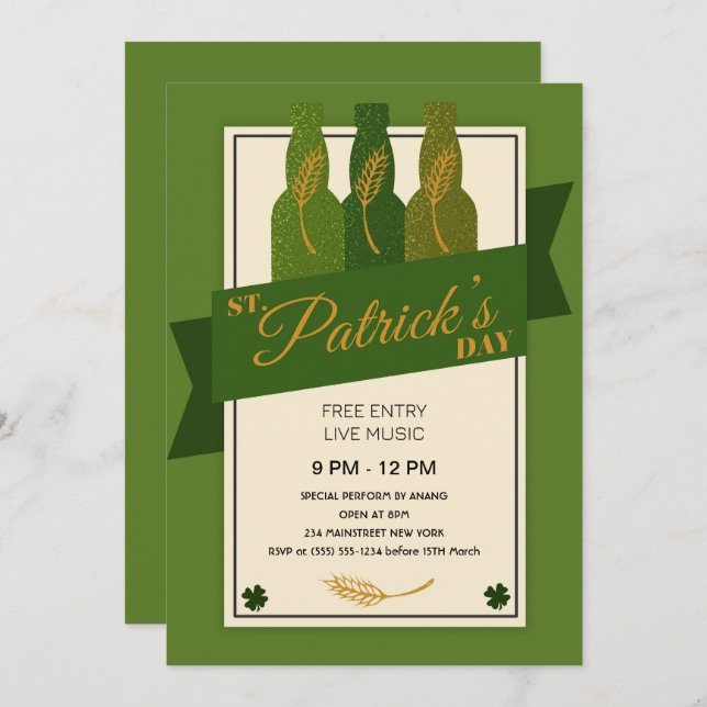 St Patrick's Day Party Invitation (Front/Back)