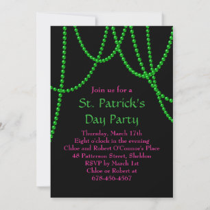 St. Patrick's Day Party Invitation in Pink & Black