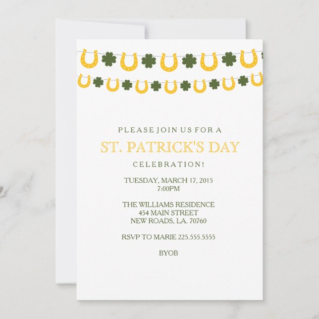 St. Patrick's Day Party Invitations (Front)