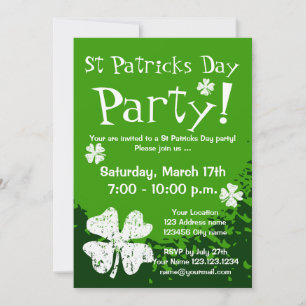 St Patricks Day party invitations   Customisable