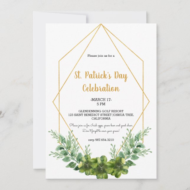 St. Patrick's Day Party Invite - Postcard - (Front)