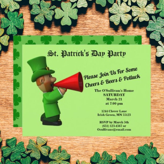 St Patrick's Day Party Potluck Announcement Invite (Creator Uploaded)