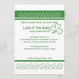 St. Patricks Day Party Shamrocks Invitation