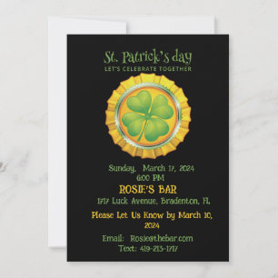 St. Patrick's Day Party With Shamrock Invitation