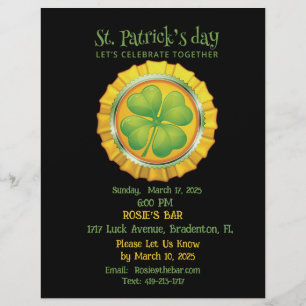 St. Patrick's Day Party With Shamrock Invitation Flyer